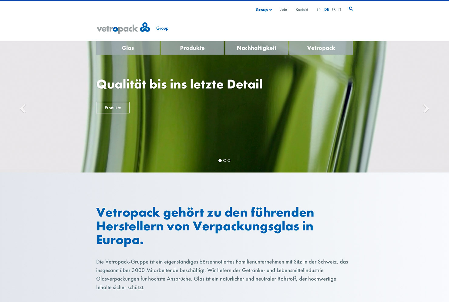 Startseite Webseite Vetropack Unternehmen slide 0